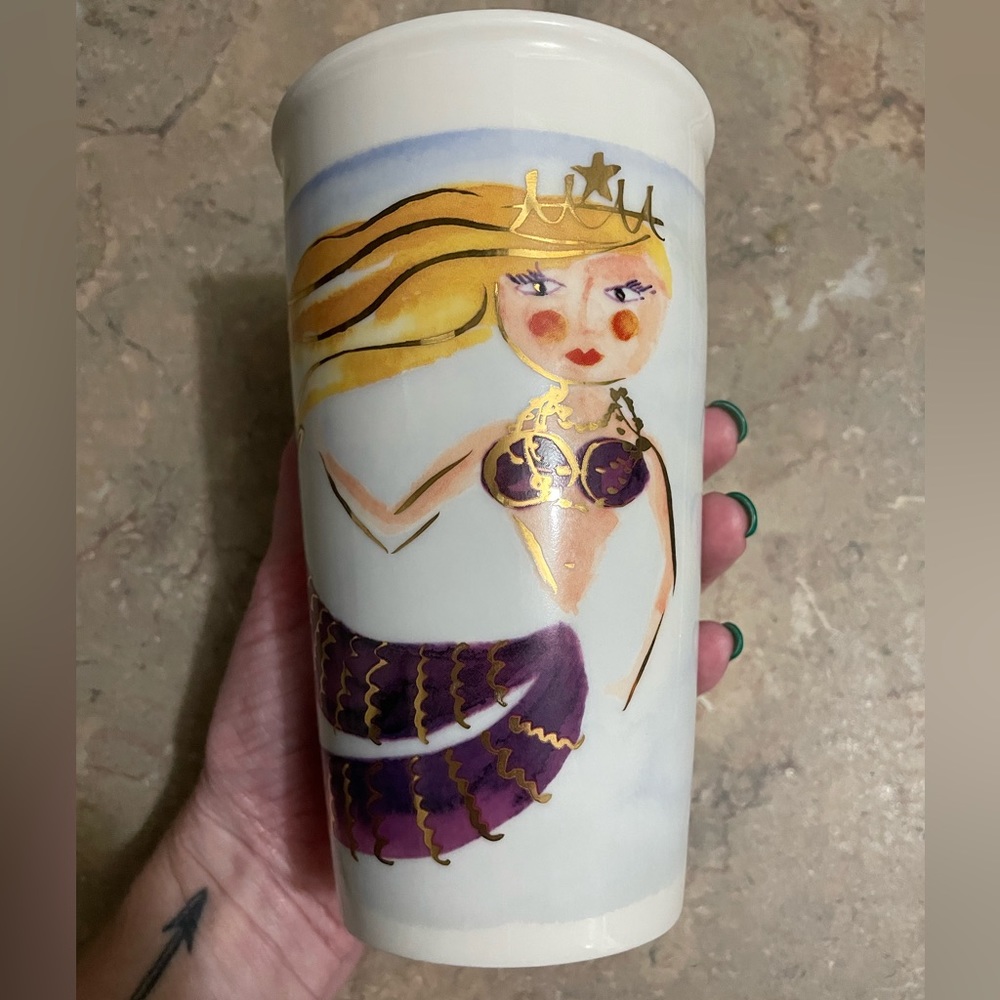 Starbucks illustrated siren with seahorse tumbler cup 2015 edition